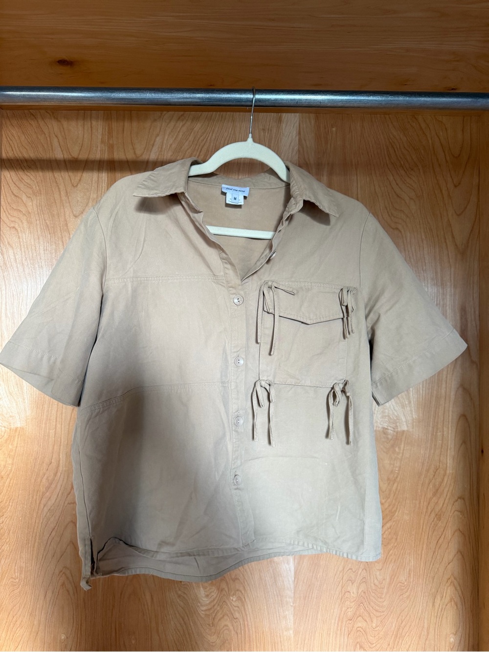 Women’s Short-Sleeve Utility Shirt — Beige